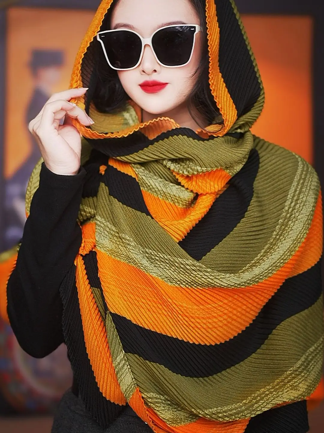 cachecol-longo-feminino-de-algodao-e-linho-crepe-para-primavera-outono-dupla-face-com-estampa-geometrica-estilo-coreano-artistico-e-moderno-aquecedor-de-pescoco