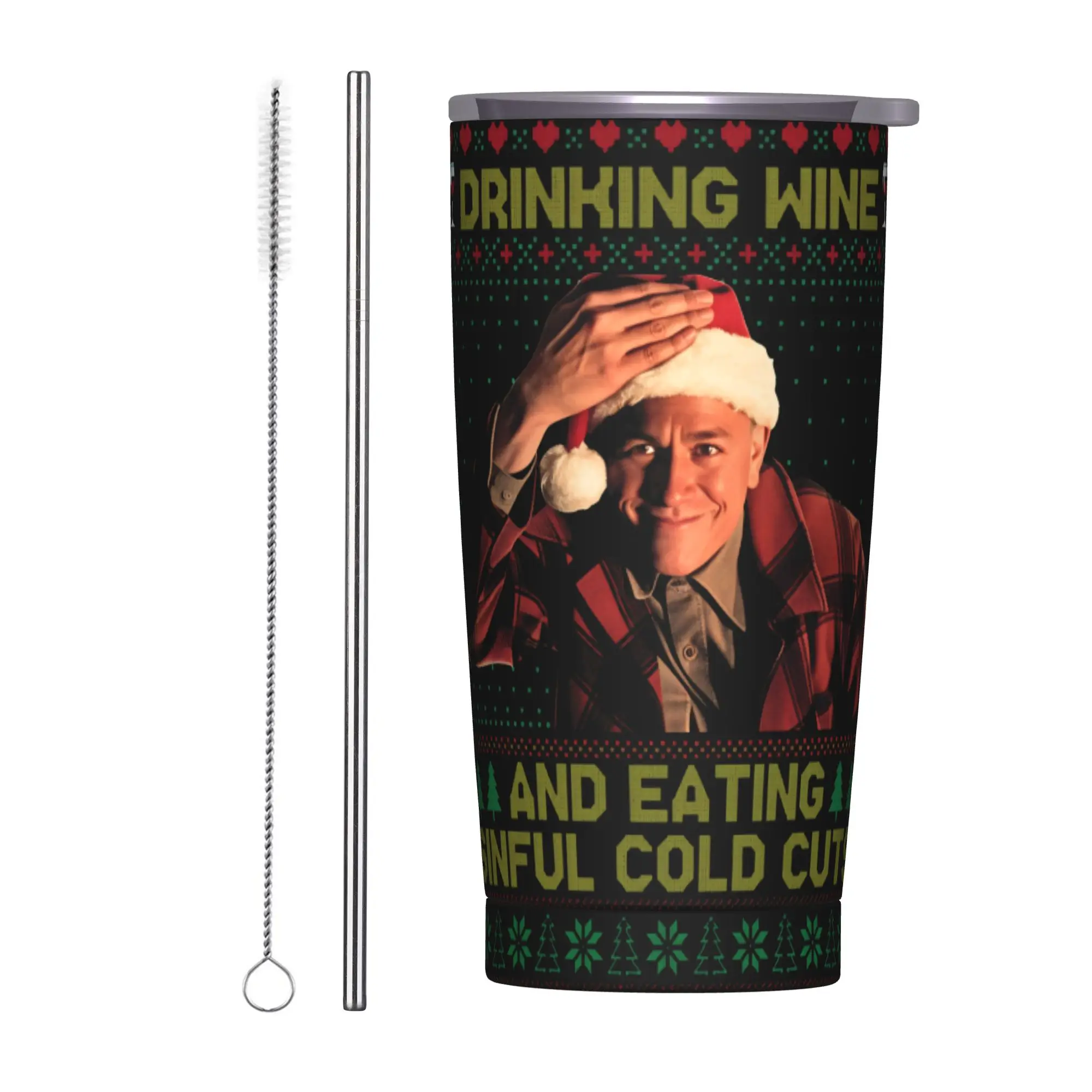 

Charlie Hunnam Ed Gein Im Going Drinking Yes I Am Christmas Tumbler Vacuum Insulated Thermal Cup with Lid Straw Car Mugs