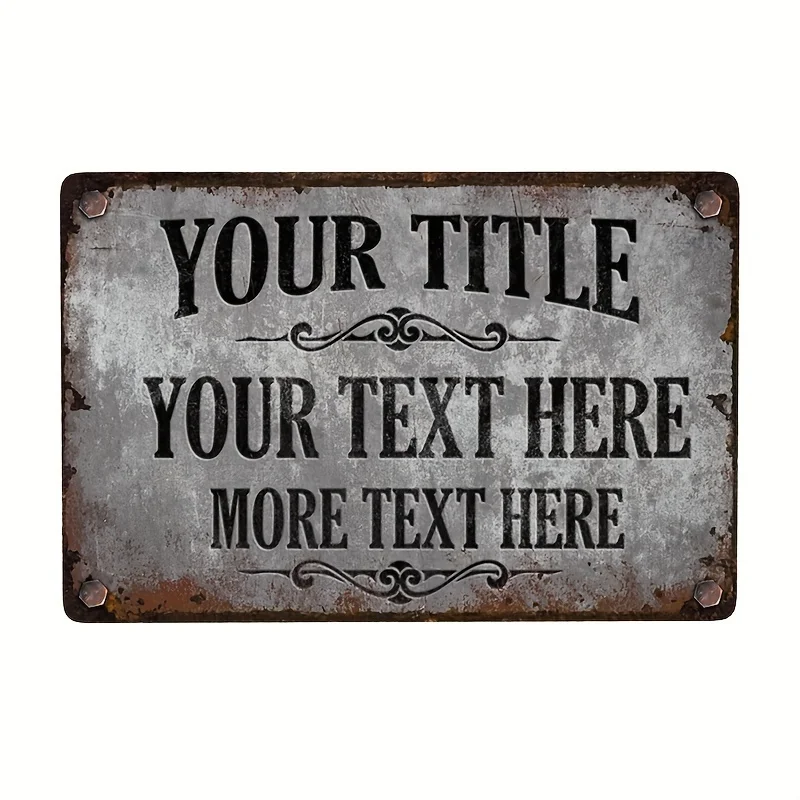 Personalized Signs, Tailored Indoor/Outdoor Decorative Signage, Bespoke Multi-Color Metal Signs, Customized for Offices, Busines