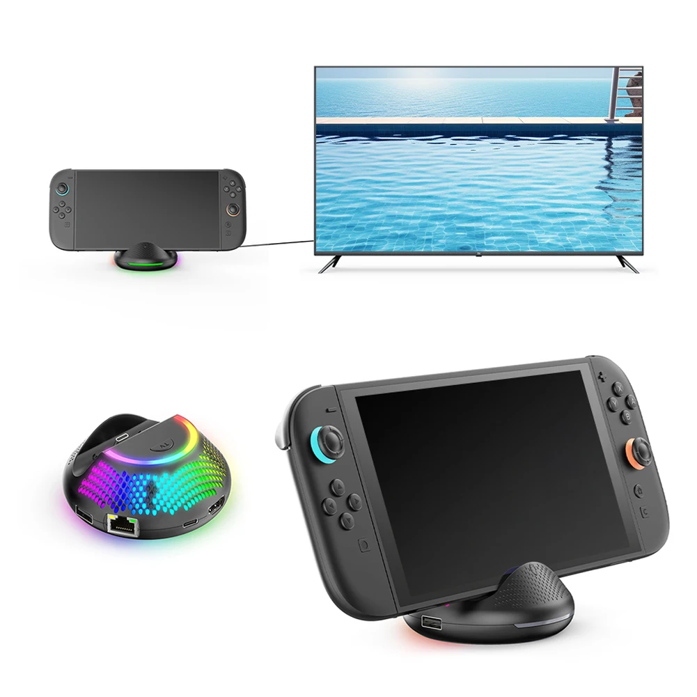 لنينتندو سويتش 2 قاعدة شحن للتلفاز قاعدة شحن 4K HDMI متوافق مع الإخراج/النوع/حامل شحن USB للتبديل 2