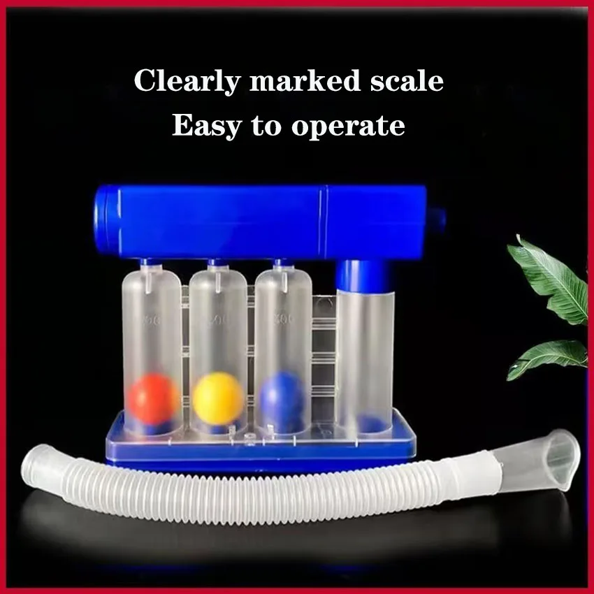 تمرين إعادة التأهيل بعد العملية الجراحية لقدرة الرئة باستخدام جهاز تدريب التنفس ثلاثي الكرات لوظيفة الرئة