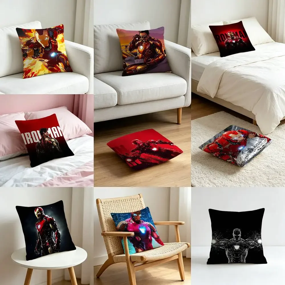 Cool I-Iron Man Classic Customizable Square Pillowcases, Stylish And Soft, Perfect For Beds, Cars, And Sofas.