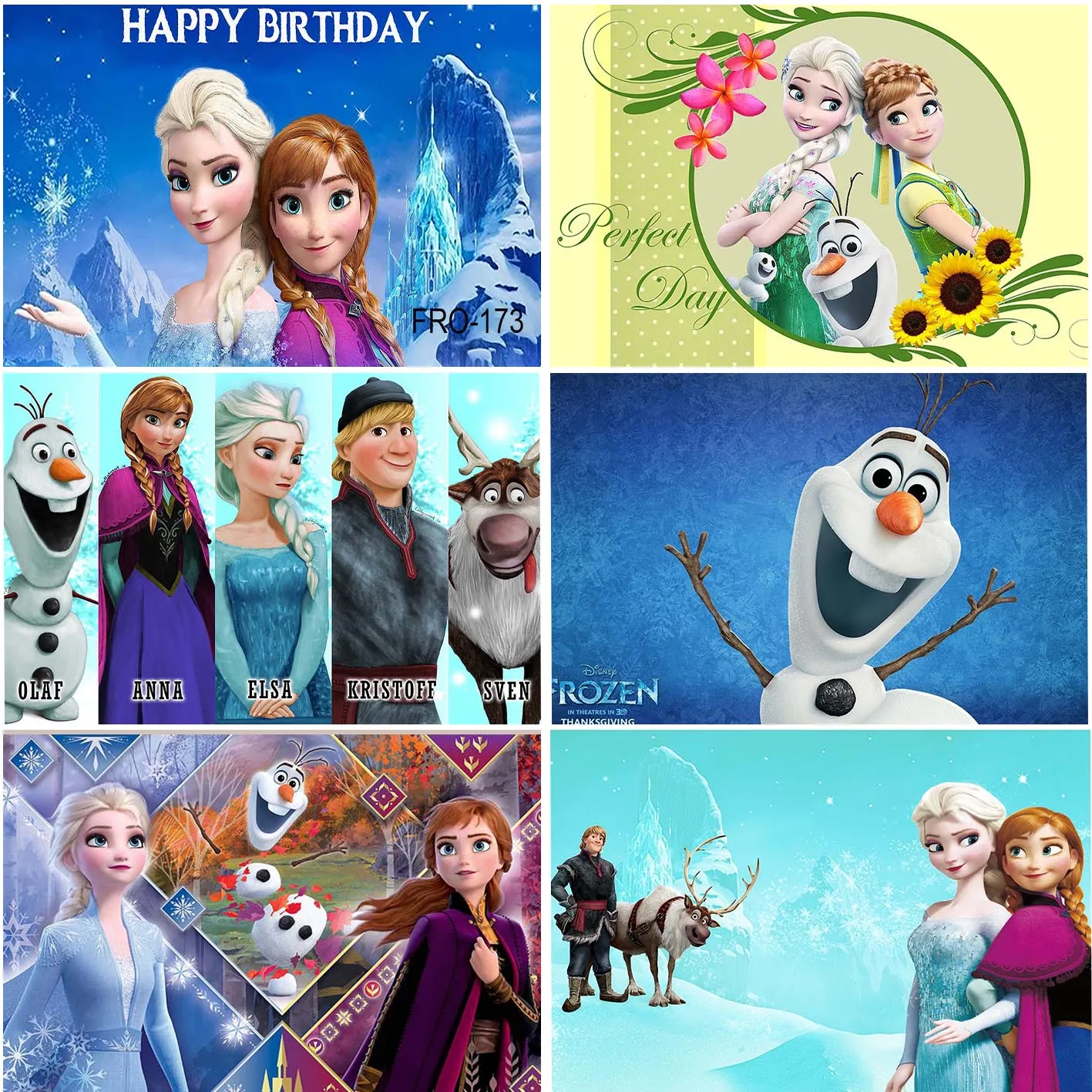 

Disney Frozen Birthday Party Backdrop Girl Baby Shower Photobooth Backgrounds Children Portrait Wall Decorations Supplies Banner