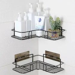Estante esquinero montado en la pared, organizador de baño, estante de ducha de Metal, estante de almacenamiento para champú, soporte para jabón, estantes de baño a prueba de herrumbre