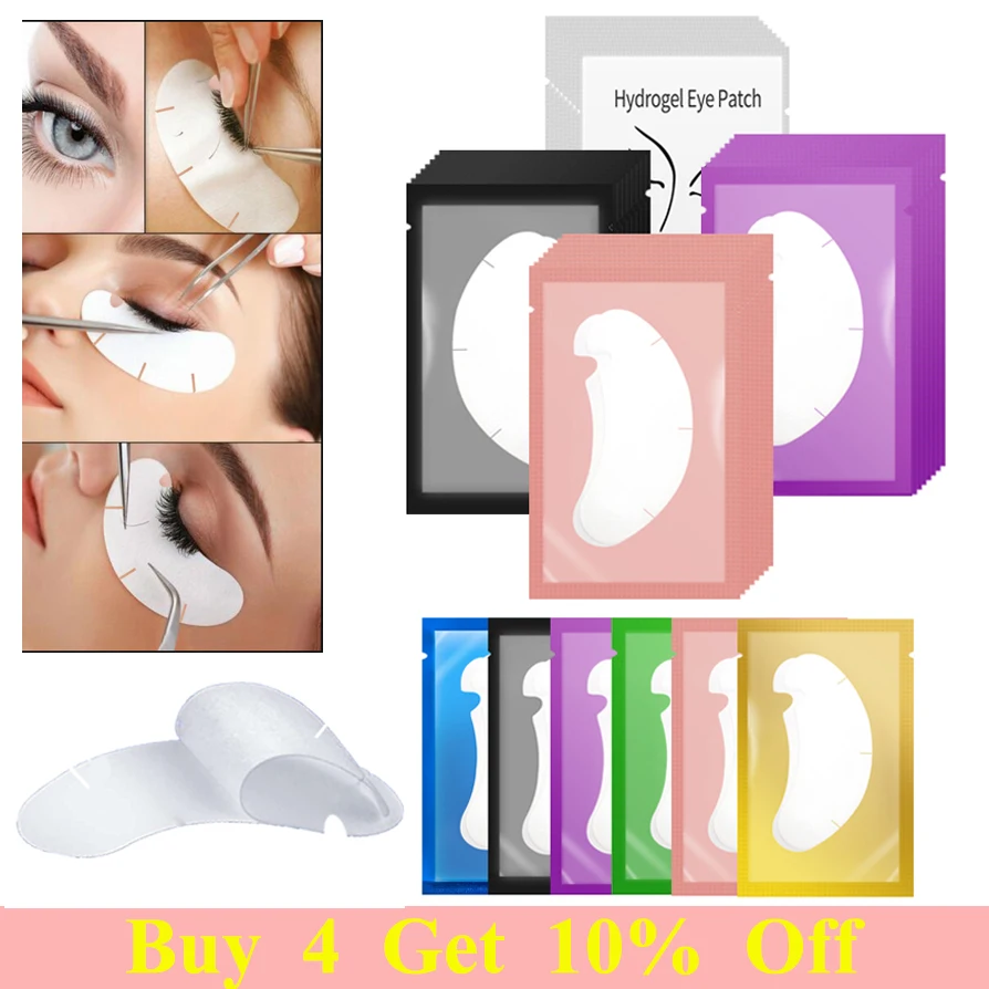 U Forma Pestanas para Extensão dos Cílios, Enxertado Lash, Hidrogéis Gel Patches, Under Eye Pads, Adesivo, Ferramentas de Maquiagem, 100 Pares