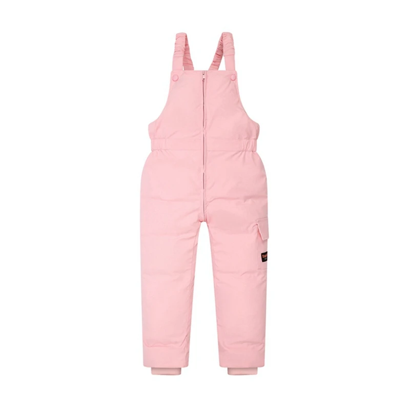 Winter Children Boys Girls Overalls Solid Color Shoulder Strap Thermal Fashion Cotton Pants