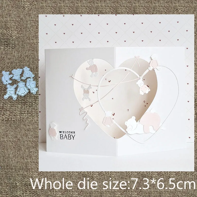 

Новый дизайн, металлическая вырубная форма-трафарет для вырезания, декоративная вырубка в виде медведя, для скрапбукинга, альбомов, бумажных открыток, тиснения