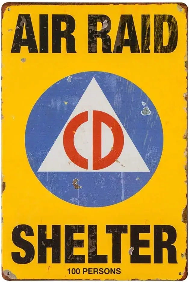 Danger Sign Air Shelter Poster Metal Wall Signs Warning Plaques (15T47)-aluminum