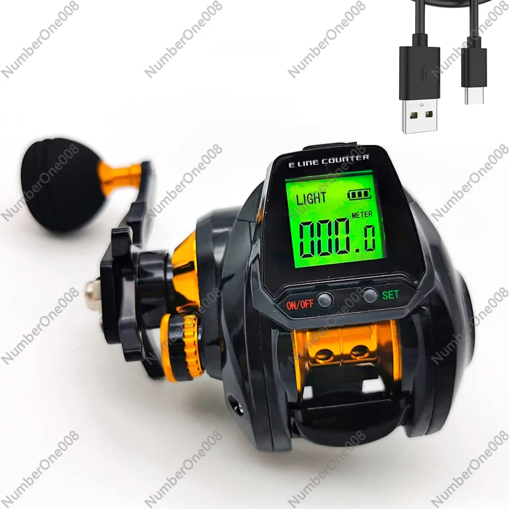 Digital Fishing Baitcasting Reel with Bite Alarm Flash, Accurate Line Counter, Large Digital Display, 7.2:1