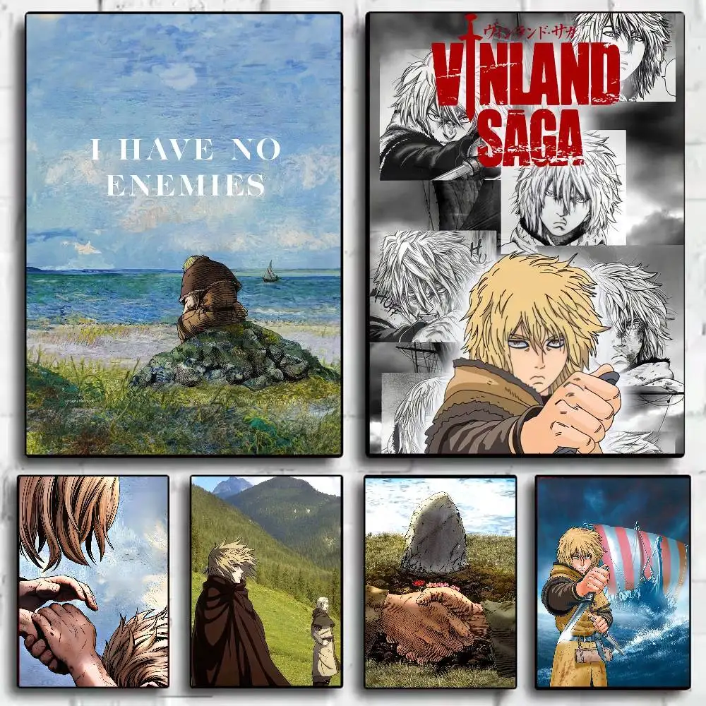 Póster de anime SAGA de VINLAND HD para decoración del hogar, pared adhesiva, impermeable, para el hogar, sala de estar, bar, decoración estética