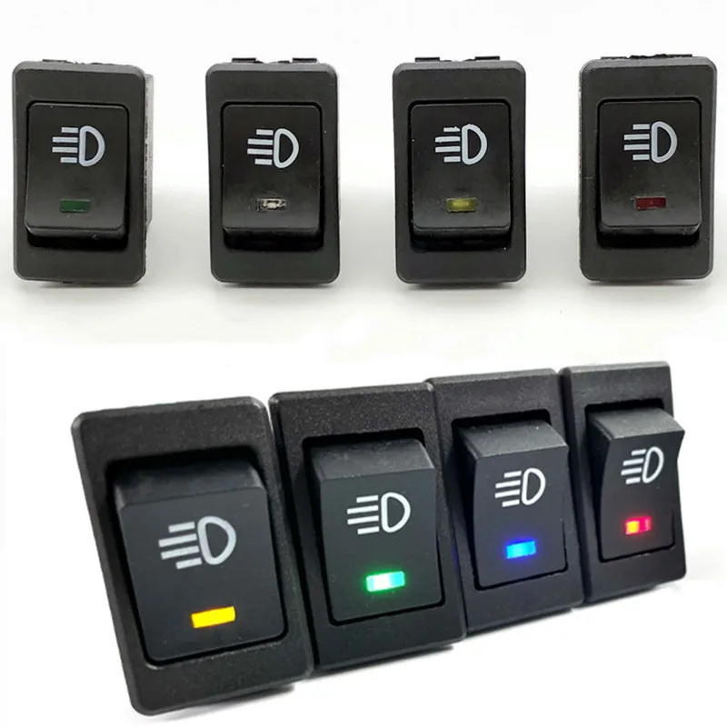 1 szt., samochodowe światła przeciwmgielne, przełącznik kołyskowy, ON-OFF, 4Pin, 2 pozycje, sprzęt elektryczny z mocą oświetlenia, 35A Lndicator Light 12V DC