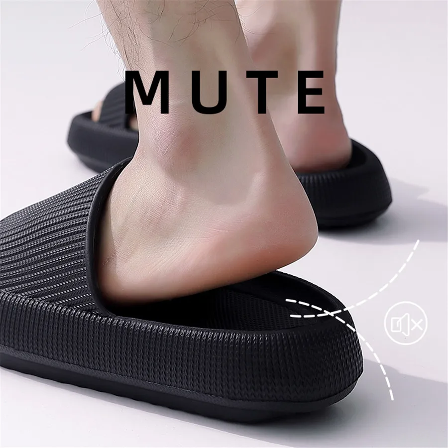 Men's Slippers Lightweight Slides Waterproof Indoor Outsdoor Soft Thick Sole Anti Slip Women Cushion Summer Bathroom Houseshoes