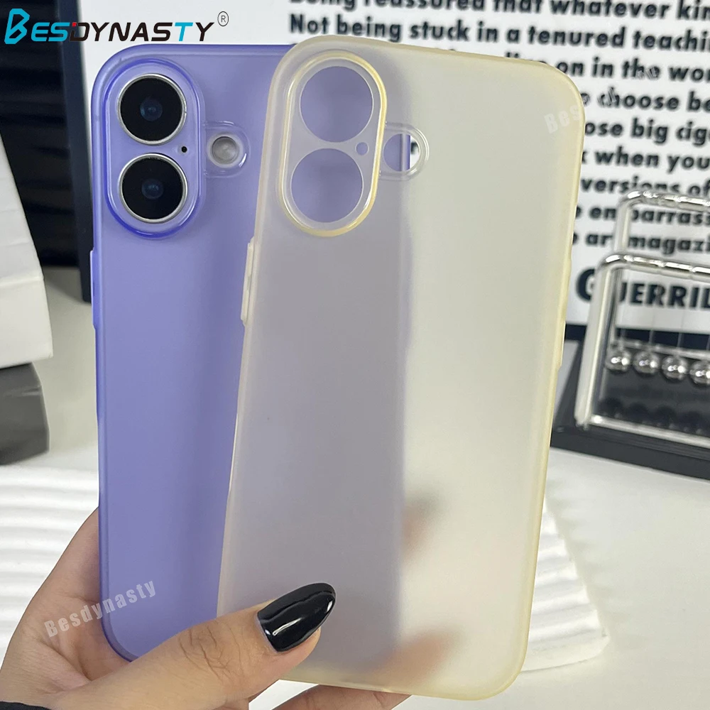 Luxury 0.3mm Ultra Thin Matte Armor Translucent Case For iphone 16 Pro Max 16 Pro TPU Silicone Soft Cover 16 Color Funda 16 Plus