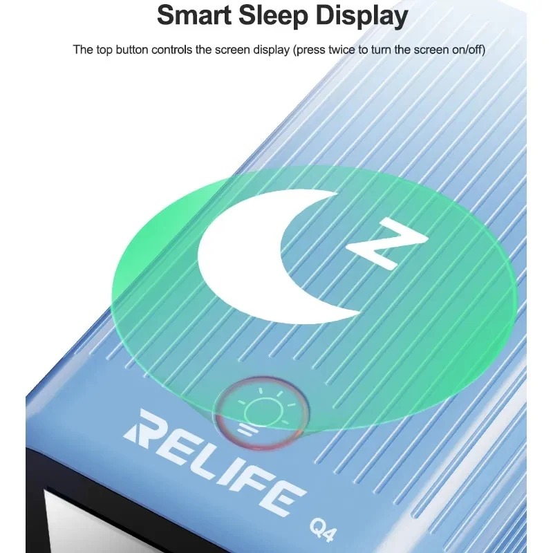 

RELIFE Q4 6-Port Desktop Fast 72W Charger Dual PD+Dual QC,TFT HD Color Screen,Smart Sleep Mode,Compact & Portable Tool