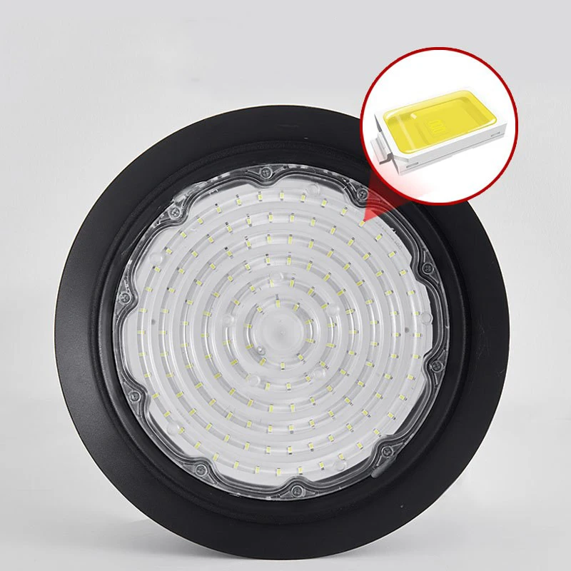 Super Bright LED High Bay Lights 50W/100W/200W Waterproof UFO Commercial Industrial Warehouse Garage Workshop Lighting
