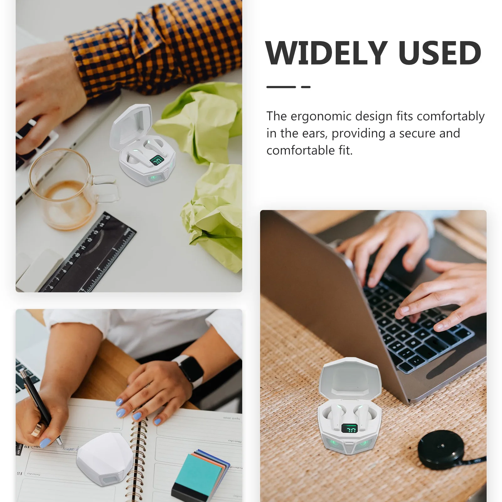 

1 Pair Wireless Gaming Headphones 45Ms Low Latency Hifi Sound Stereo Surround Earbuds Comfort Fit For Shooting Strategy Games