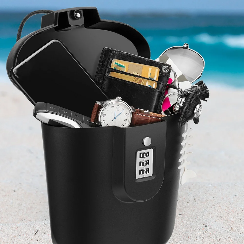 Password Box 3-Digit Combination Lock Beach Bucket Storage Box Hiking Sports  Outdoor Security Storage Box