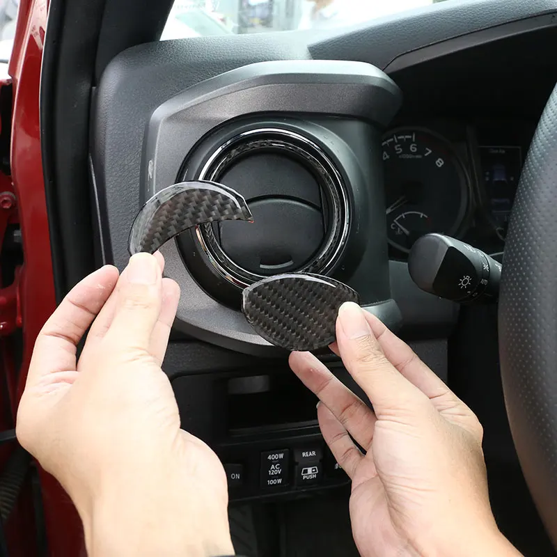 

For Toyota Tacoma 2015-2022 Soft Carbon Fiber Car Air Conditioner Outlet Cover Trim Sticker Car Accessories