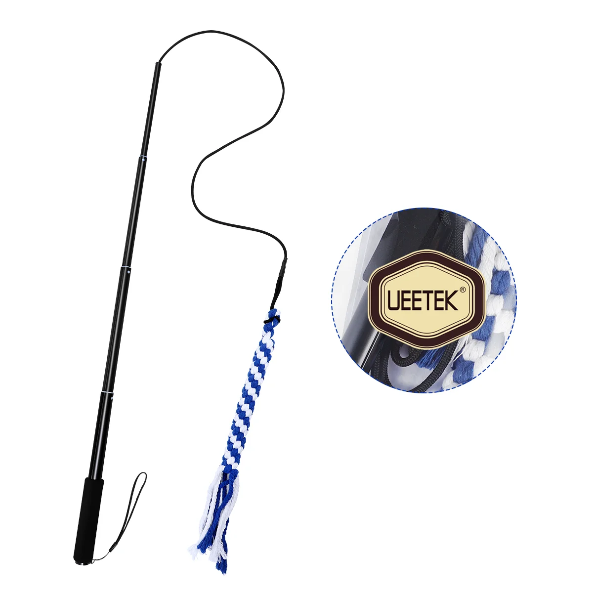 UEETEK Retractable Dog Toy Extendable Flirt Pole Interactive Chasing Tail Teaser Super Elastic Pet Teaser Pole Mental Exercise