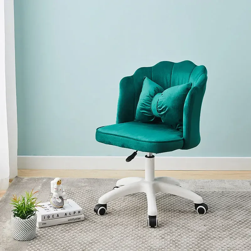 Home Petal Computer Chairs Study Lift Chairs Dormitory Office Chair Backrest Swivel Chair with Pillow Makeup Stool Silla Gamer