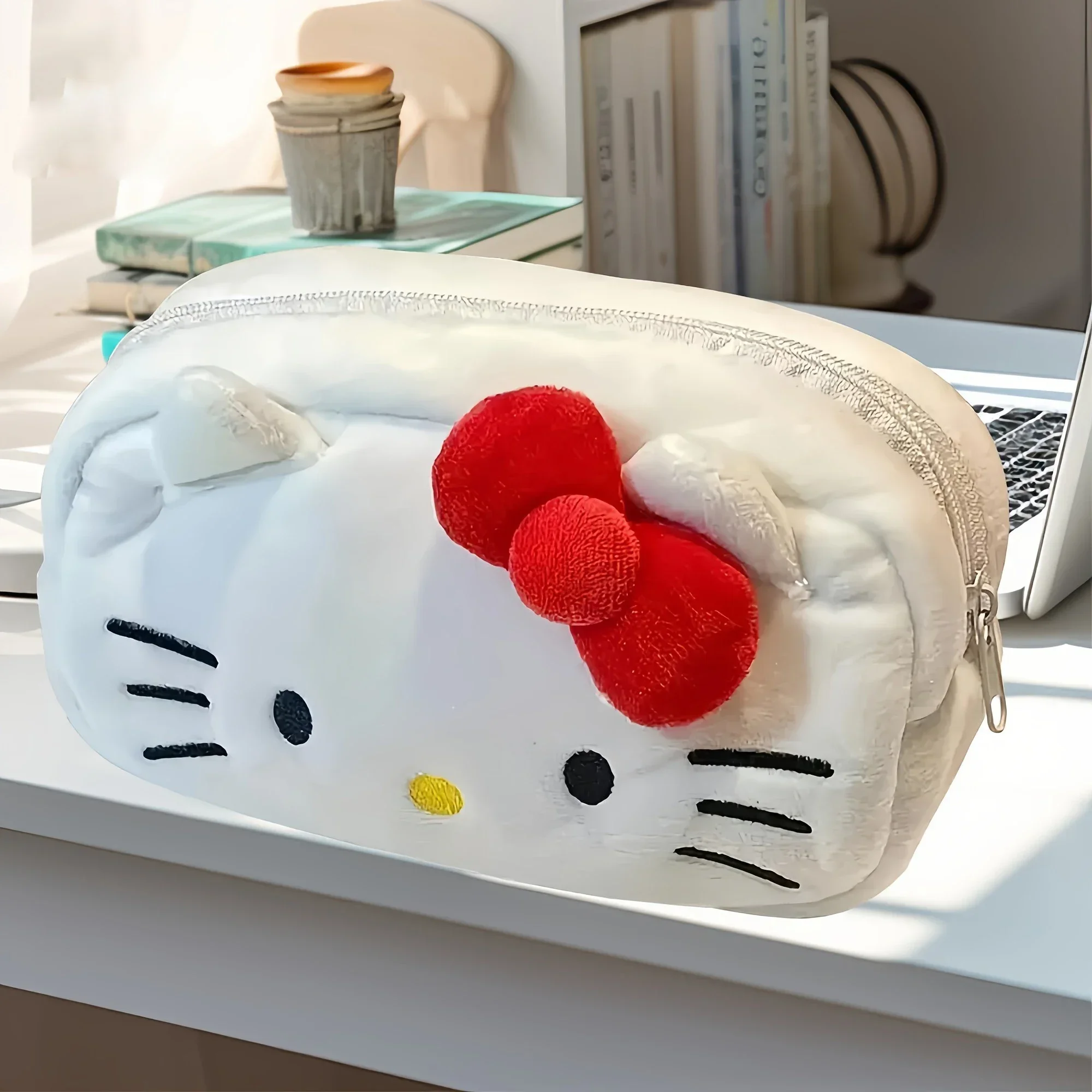 

New Hello Kitty Plush Bag Anime Sanrio KT Cosmetic Storage Bags Cartoon Kawaii Pachacco Pencil Case Girl Birthday Gifts