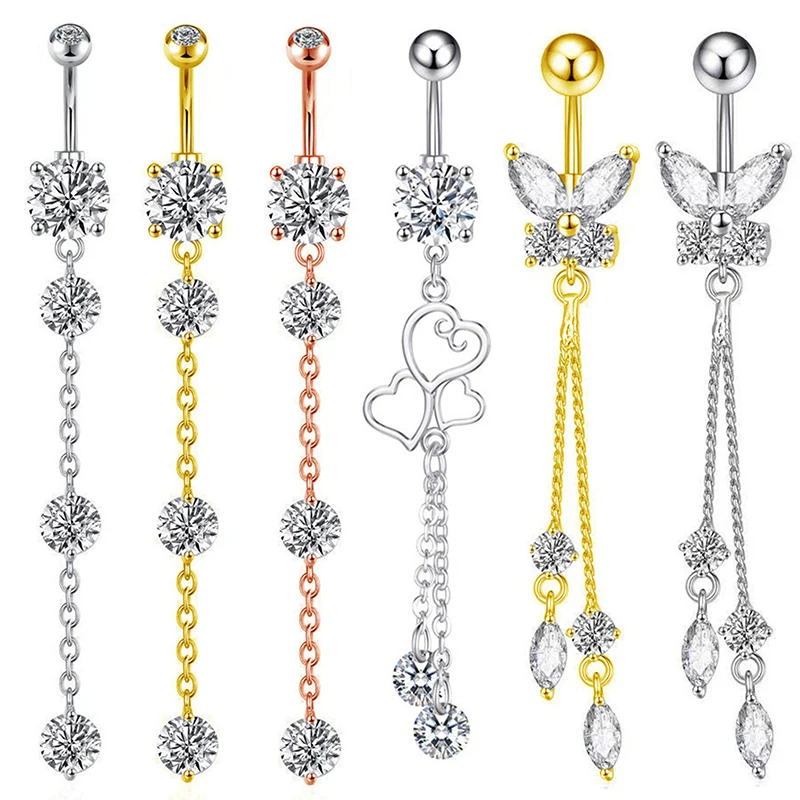 ยาวจี้แหวนผู้หญิงประณีตสแตนเลสสตีลแหวนเซ็กซี่ Body Piercing เครื่องประดับของขวัญ