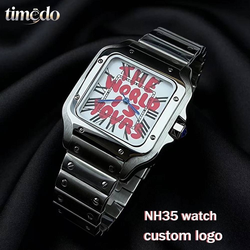 38mm Men's Automatic Watch NH35 High Quality Watch Customized Logo Watch Suitable for NH35 Movement Stainless Steel Watch