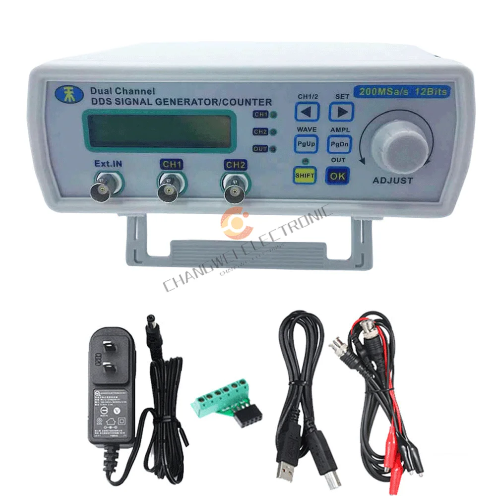 MHS5200A Full Digital Control DDS Dual Channel Function Arbitrary Wave Signal Source Generator Frequency Counter Countin