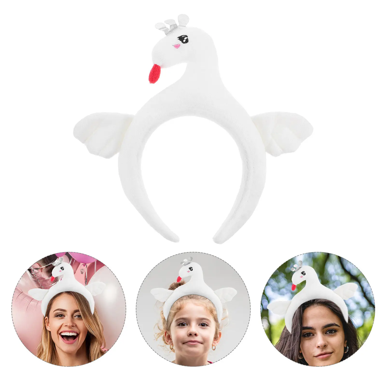 

Повязка для волос в виде лебедя, мультяшные аксессуары для волос для косплея, реквизит для фотосессий, для фестивалей, карнавалов, танцевальных выступлений, для женщин и мужчин, для вечеринок