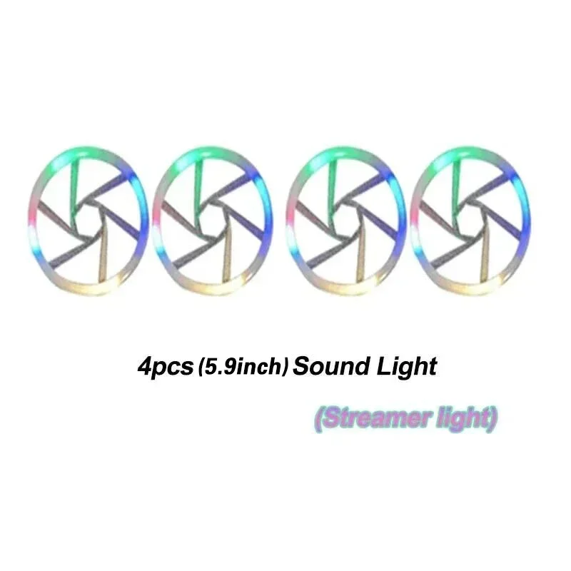 4PCS LED Car Sound Speaker RGB Symphony 64 Color Ambient Light Interior Decoration Acrylic APP Control Atmosphere Lamp 5.9inch