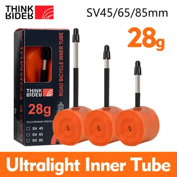 ThinkRider 28g 초경량 자전거 내부 튜브 700x18 25 28 도로 자전거 TPU 타이어 45/65/85mm 길이 프랑스 밸브 슈퍼 라이트 튜브