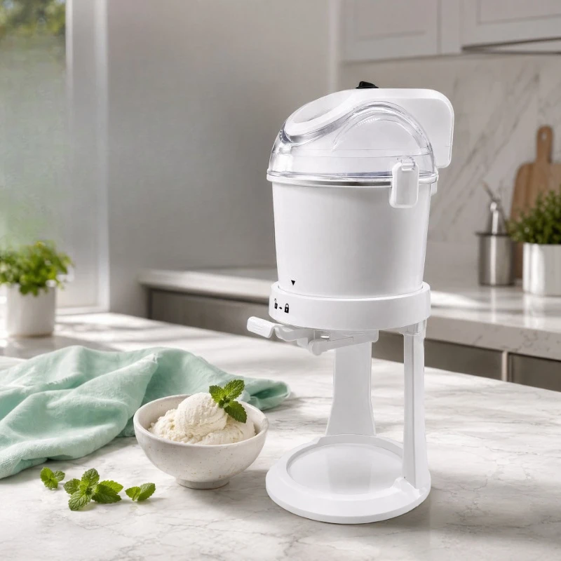 110V US standard household pre-cooled ice cream machine 1L homemade children's DIY cone mini ice cream machine 15W