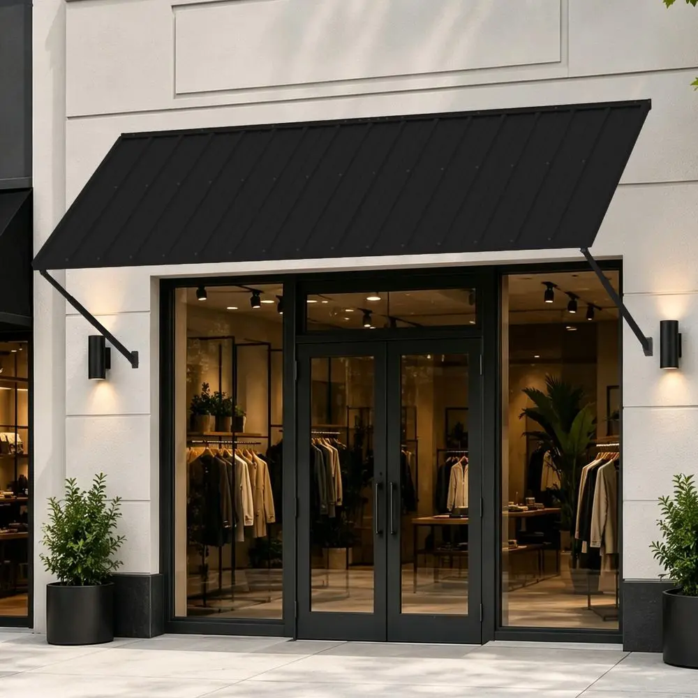 Adjustable Door Window Awning 4Level Tilt, Aluminum Frame