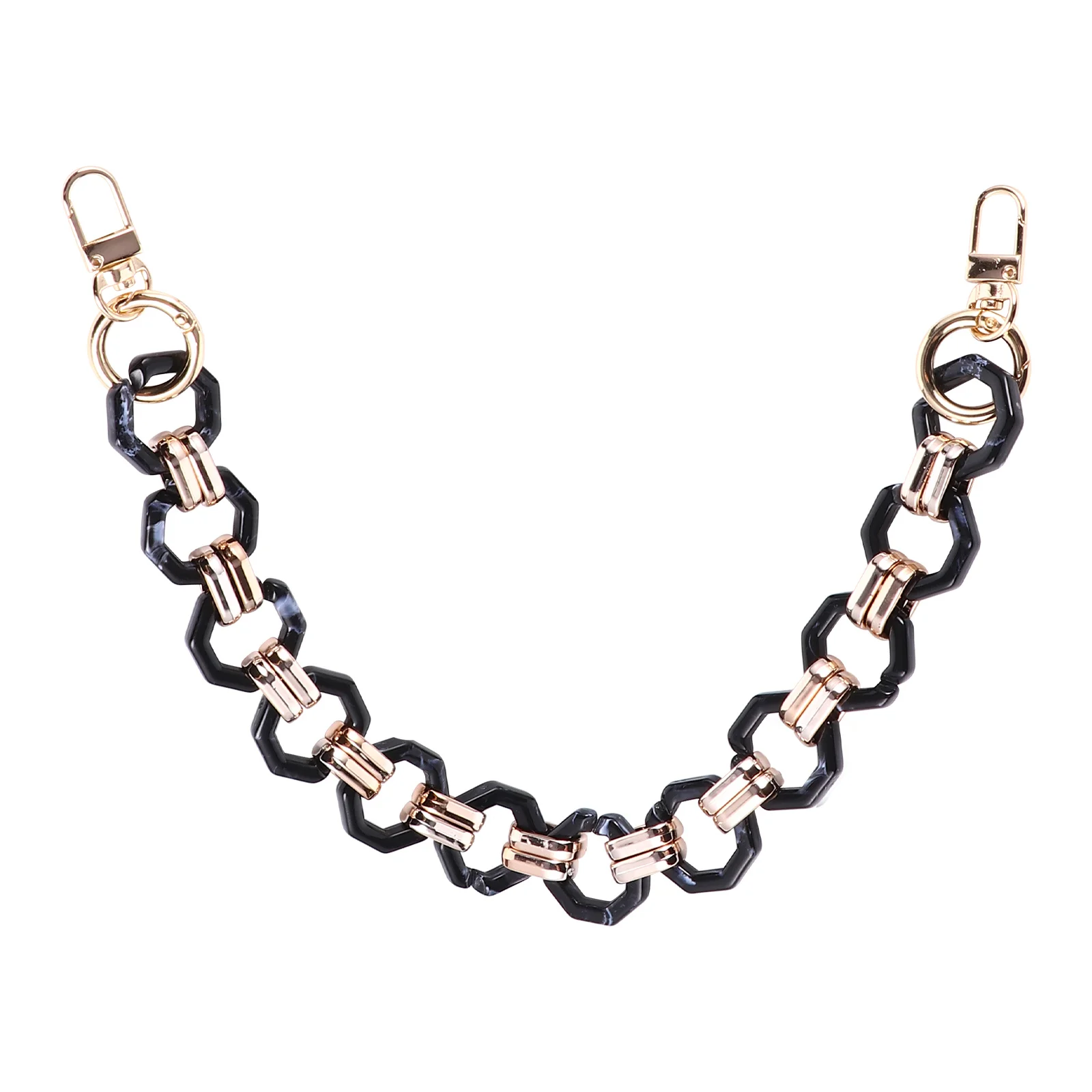 الراتنج المثمن المفاجئة زر سلسلة DIY بها بنفسك حقيبة مقبض حزام حمل محفظة حقيبة يد استبدال الإكسسوارات #5