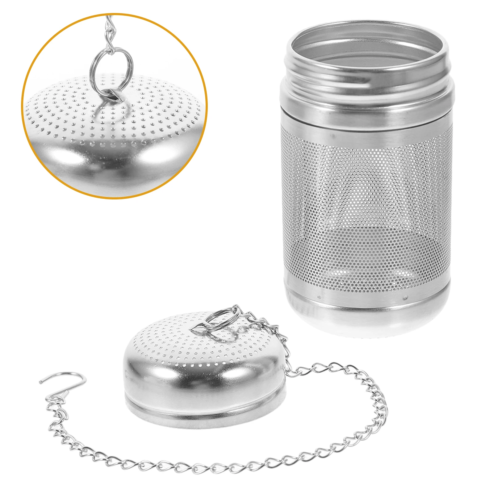 

Stainless Steel Seasoning Ball Mesh Tea Filter Herb Spice Strainer For Soup Brine Chinese Medicine Dregs Removal Hanging Design