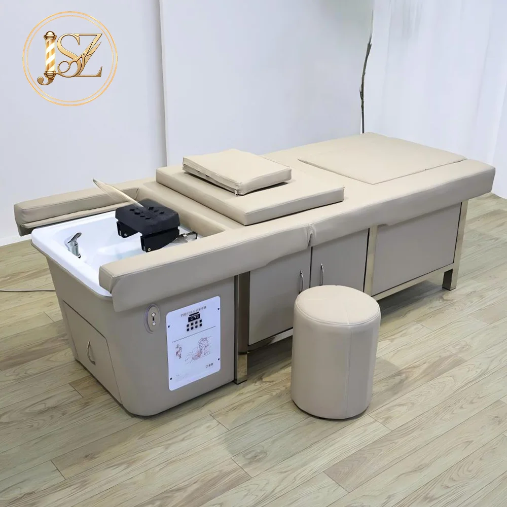 Electric Lift Shampoo Bed with Water Circulation Fumigation Salon Massage Treatment Bed
