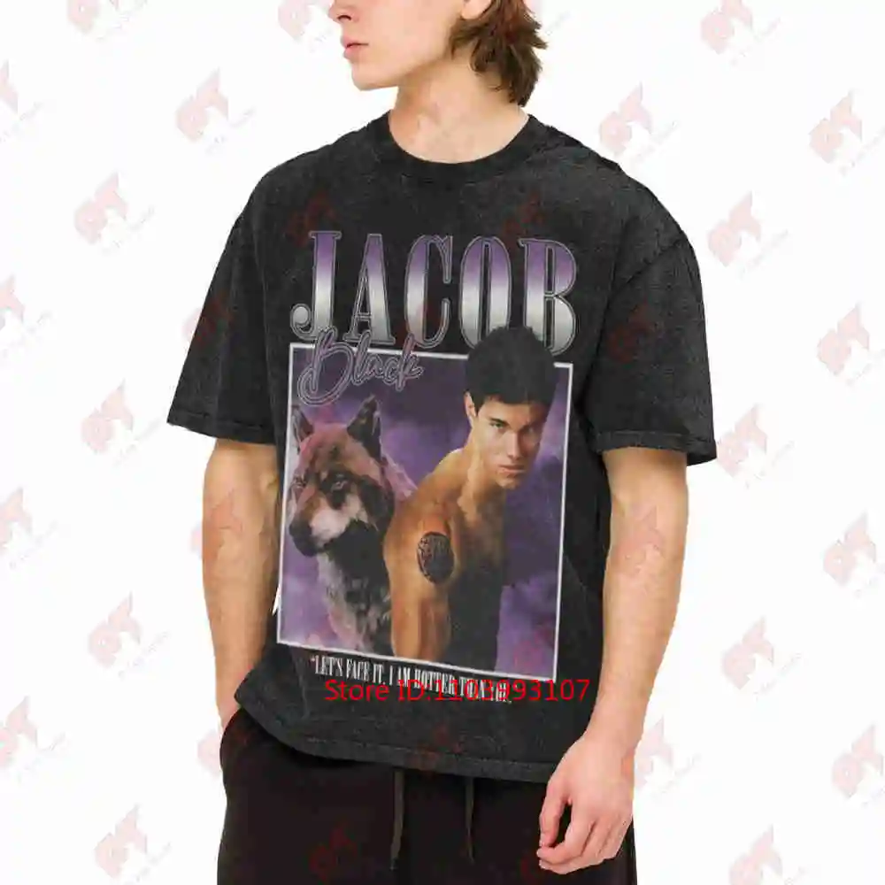 Twilight Jacob Black Wolf Quileute Vintage Washed Tee Pure Cotton T-Shirt