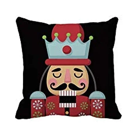 Throw Pillowcase Christmas Nutcracker Cartoon Soldier Gift Home Decoration Pillowcase 40 * 40cm Sofa Bed Cushion Cover