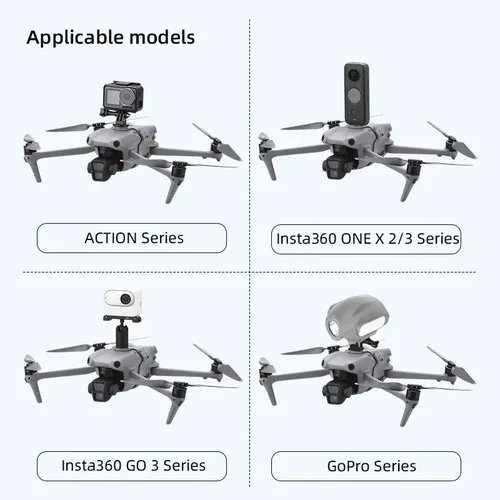 Imagen 2 del producto Luz nocturna, reflector de vuelo, luces de advertencia estroboscópicas + soporte de Base de cámara deportiva para Dron Gopro DJI Action Mavic Air 3 /air 3S