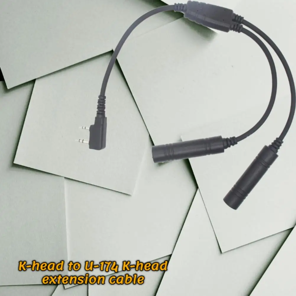 

GA Dual Plugs To Airbus 5 Pin XLR Adapter Universal Aviation Headphone Cable For Aviation Communication UV-5R 888S Kenwood Radio