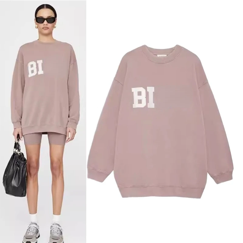 

Sweatshirt 2024 Autumn and Winter AB Series Polar Fleece Women's Loose Casual Pullover Sweatshirt