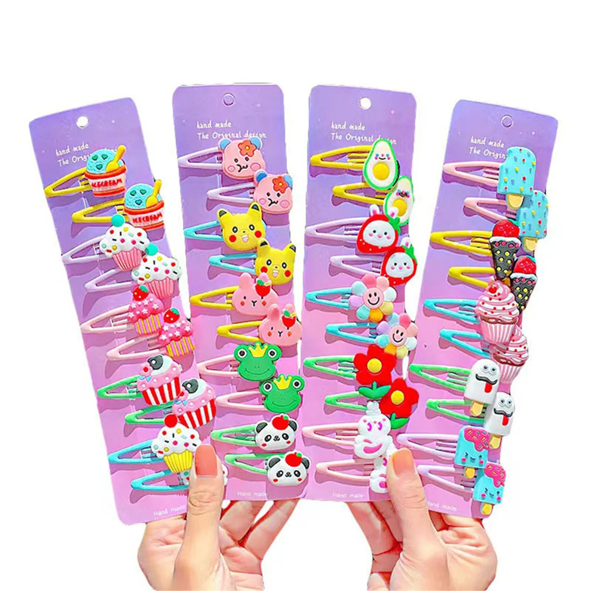 10PCS/Set New Girls Cute Cartoon Ice Cream Unicorn Hairpins Kids Lovely Hair Clips Barrettes Headband Fashion Hair Accessories view 5