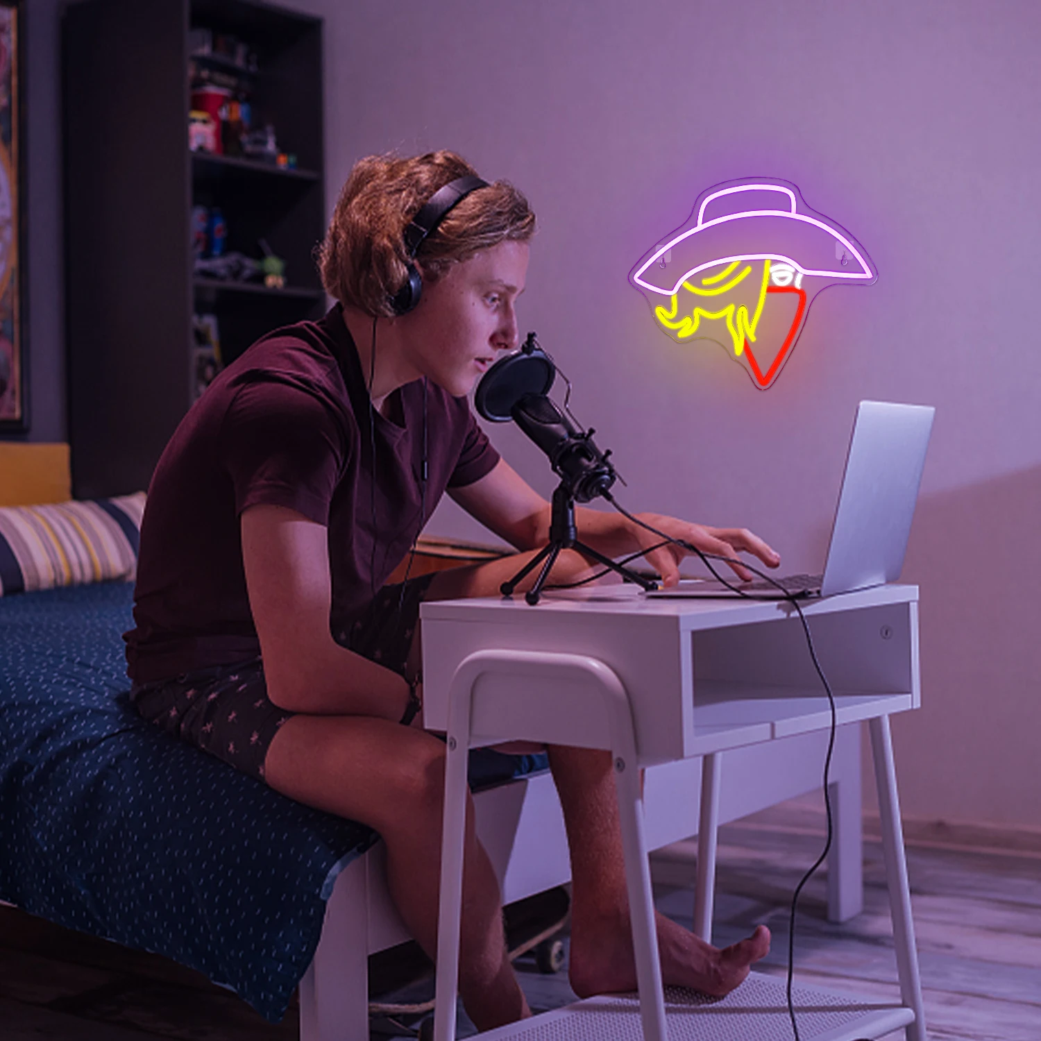 Cowboy Lady Neon LED Sign Art Lights, USB Powered Decoração do quarto, Cool Design Logo, Festa, Clube, Dimmable Neon Wall Lmap