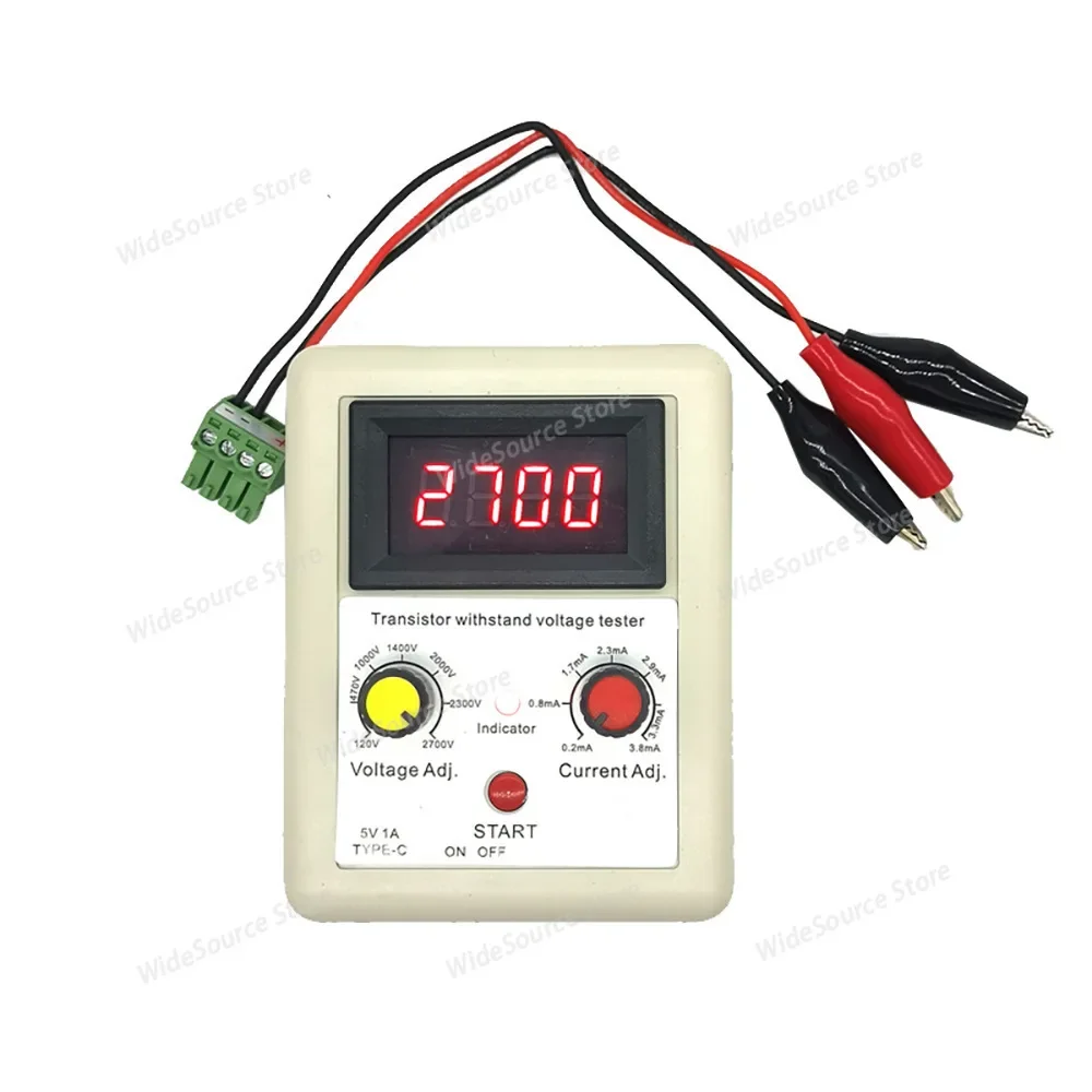 Type-C Digital Transistor Voltage Withstanding Tester DC 120-2700V 0.2-3.8mA MOSFET Triode IGBT Diode Capacitor Measurer