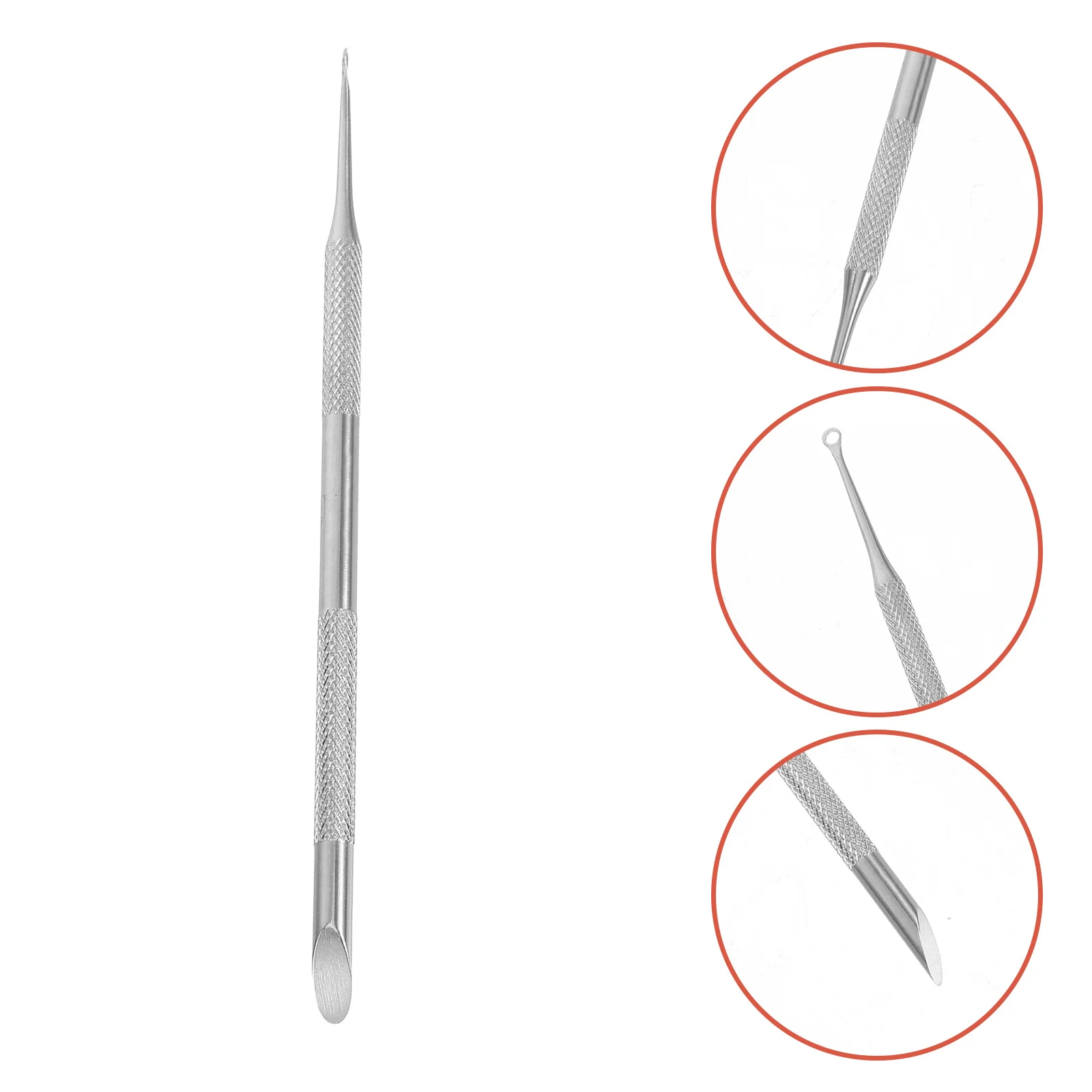 

Silver Dual Head Cuticle Cleaner Professional Nail Tool for Gel Polish Removal and Trimming Portable Design Nail Pusher Tool
