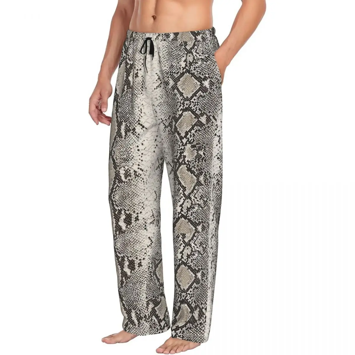 Vintage Snake Skin Men Sleep Bottoms Male Lounge Trousers Men's Pajama Pants