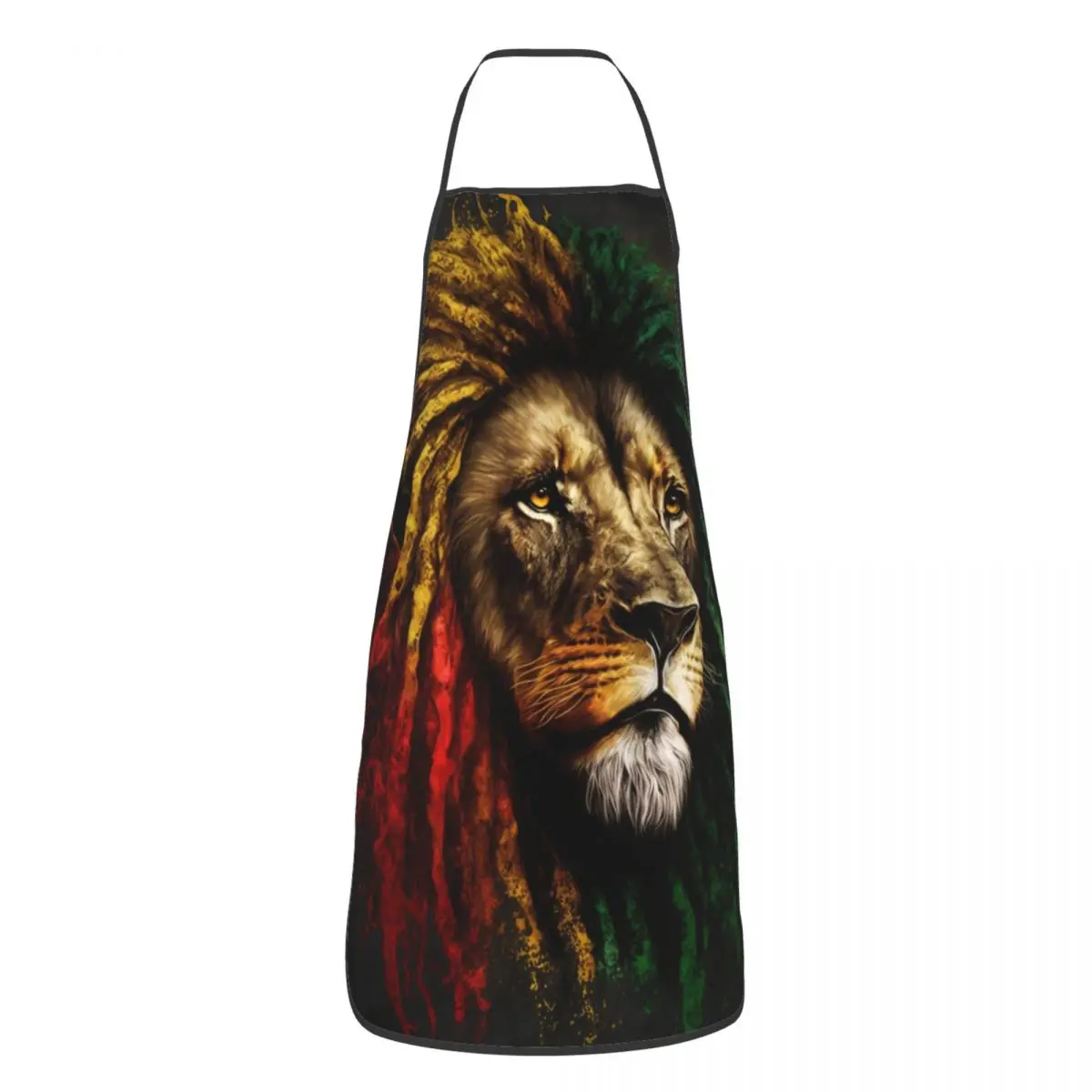 Custom Unisex Rasta Lion Jamaica Flag Kitchen Chef Cooking Baking Apron Women Men Jamaican Reggae Tablier Cuisine for Gardening