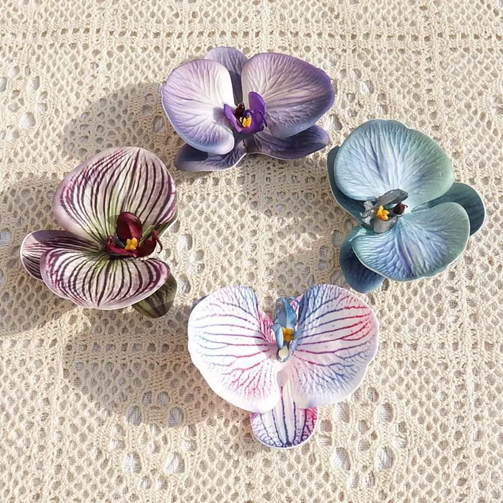 Brooch DIY Jewelry Making Craft Simulated Flower Hairpin Headdress Butterfly Orchid Flower Decoration Handmade Accessories Gift