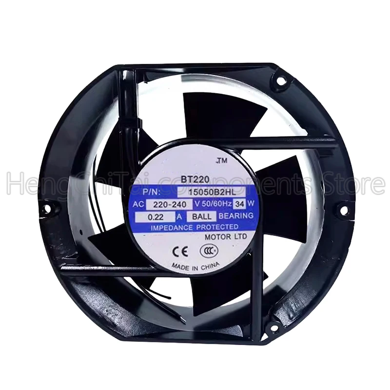 

NEW Original 15050B2HL AC Cooling 220V-240V 0.22/0.21A 34W 2800RPM 17250 17cm 172*150*50mm 2 Wires