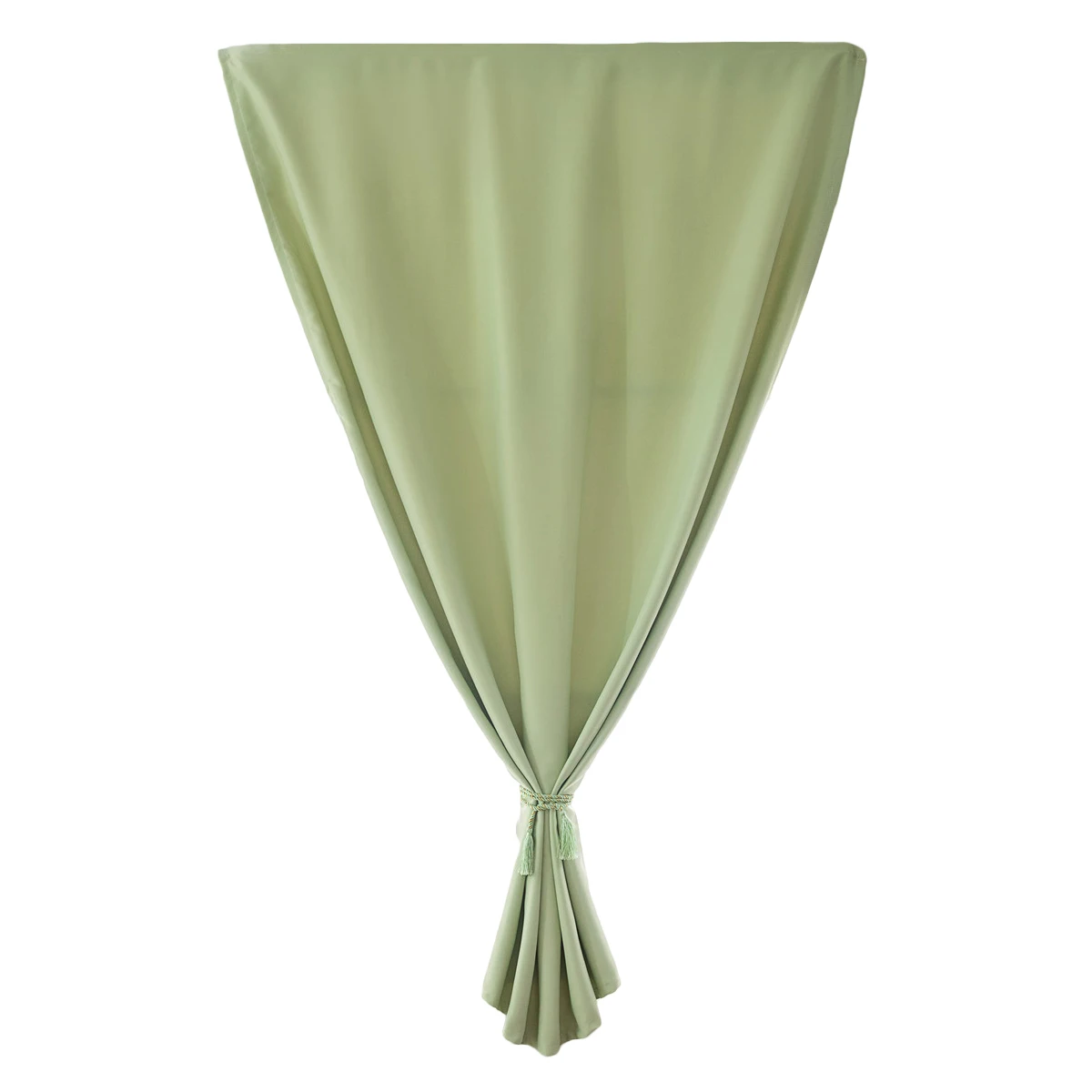 

1 pc Blackout Curtains Window Drape Punch Free Pure Color Thickened Light Blocking Home Bedroom Kids Room Green Soft Polyester